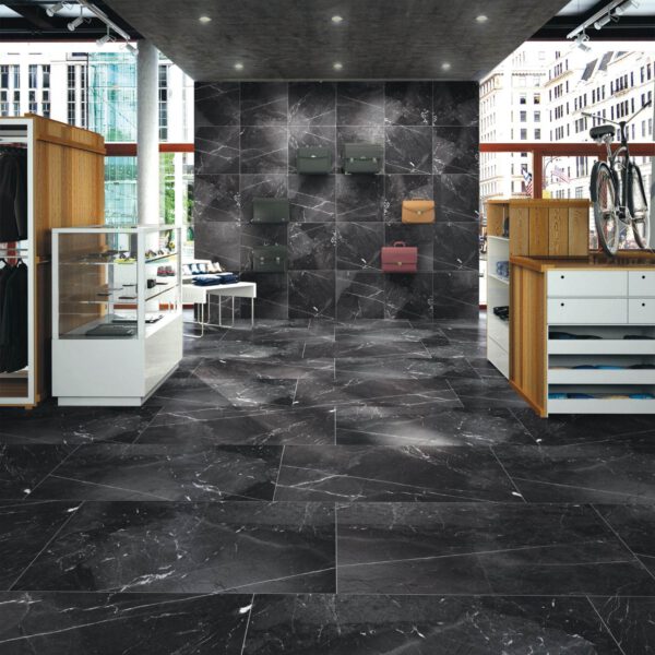 กระเบื้องปูพื้นและผนัง พอร์ซเลน I'Pietra Riviera Black Matt (GIP07SS) (GGIP07MP3) (1.44 sq.m.) 60x120 cm. - Image 2
