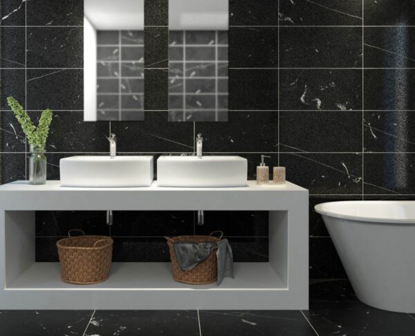 กระเบื้องปูพื้นและผนัง พอร์ซเลน I'Pietra Riviera Black Lappato (GIP07LP) (GGIP07LP0) (1.44 sq.m.) 30x60 cm. - Image 2