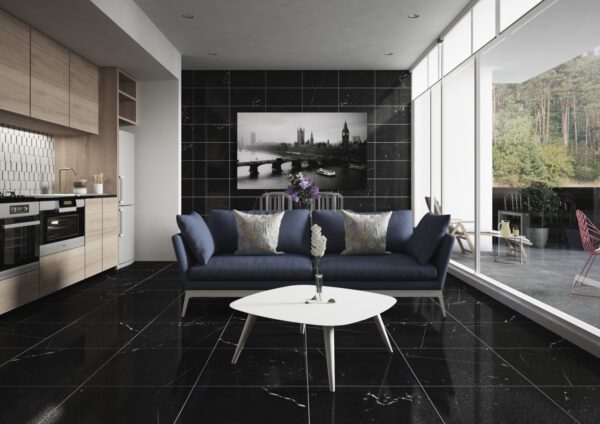 กระเบื้องปูพื้นและผนัง พอร์ซเลน I'Pietra Riviera Black Lappato (GIP07LP) (GGIP07LP0) (1.44 sq.m.) 60x60 cm. - Image 2