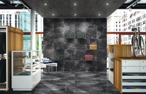 กระเบื้องปูพื้นและผนัง พอร์ซเลน I'Pietra Riviera Black Matt (GIP07SS) (GGIP07SS) (1.44 sq.m.) 60x60 cm. - Image 2